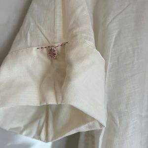 White cotton dress with embroidery